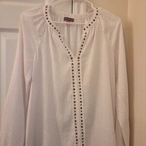 Vince Camuto White Studded Blouse | Size Small